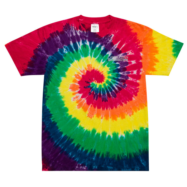 Rainbow Tie-Dye Shaka Shirt, (embroidered white front logo)